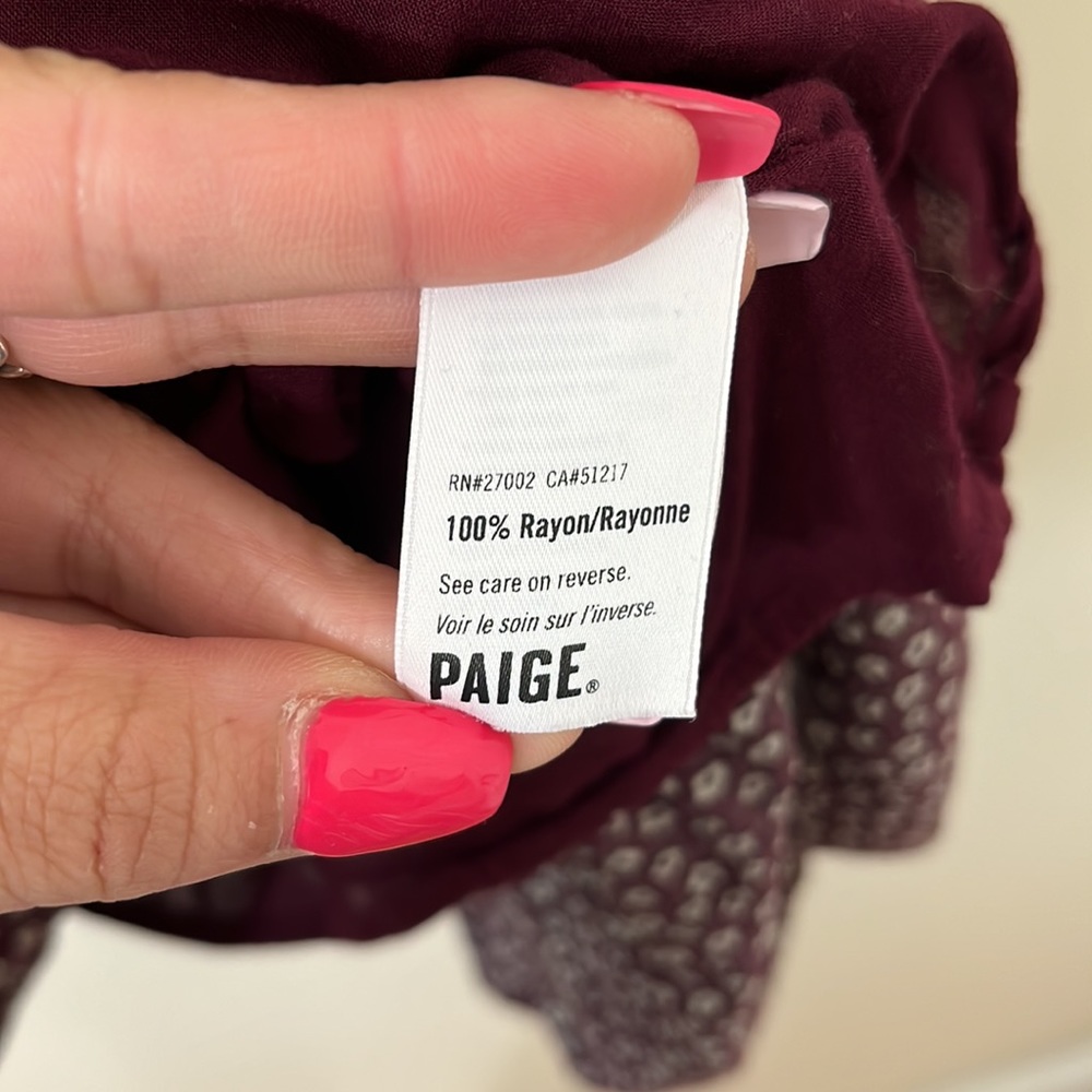 Paige Carmine Cold Shoulder Wine Tasting Ditsy Boho Floral Dress Size Medium - Picture 6 of 10